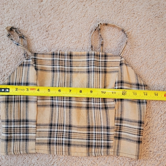 NWT Zaful Tan Plaid 2 Piece Skirt Set L - Picture 5 of 13